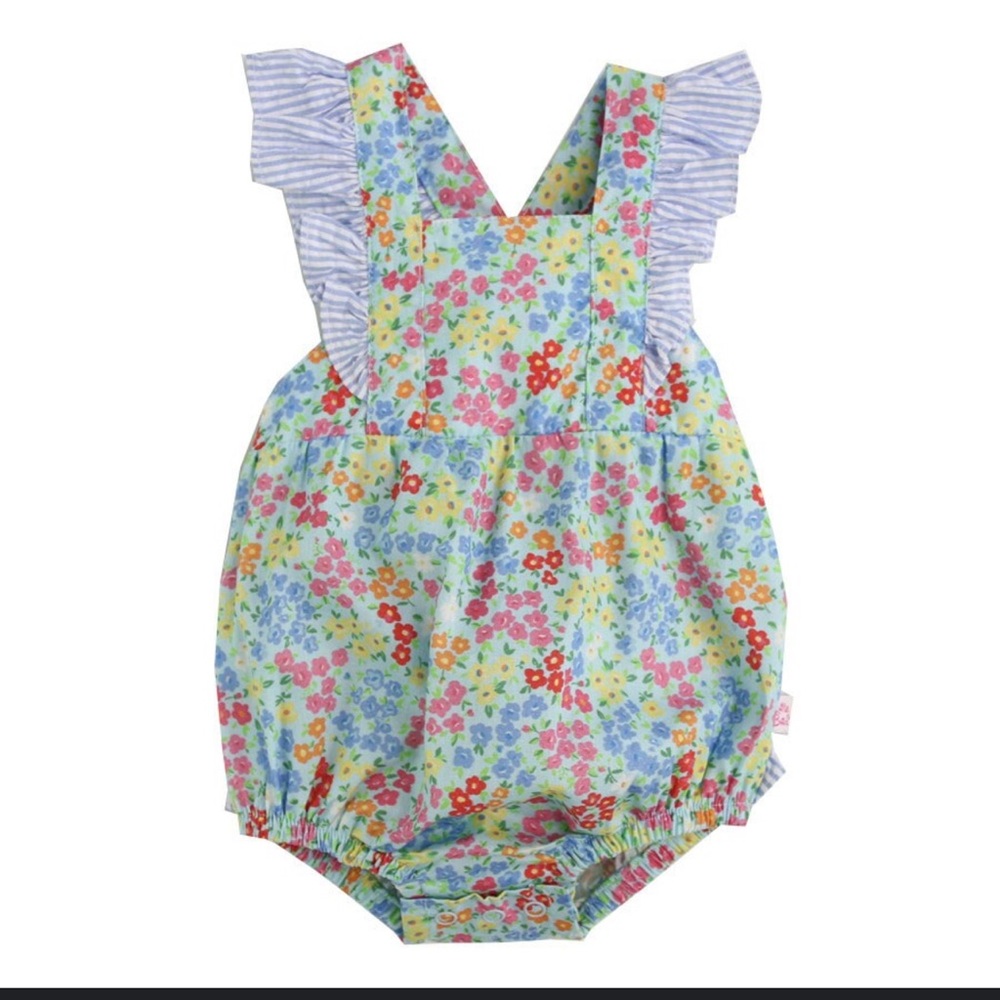 Ruffle Butts Floral Baby Romper / Bubble 12-18m
